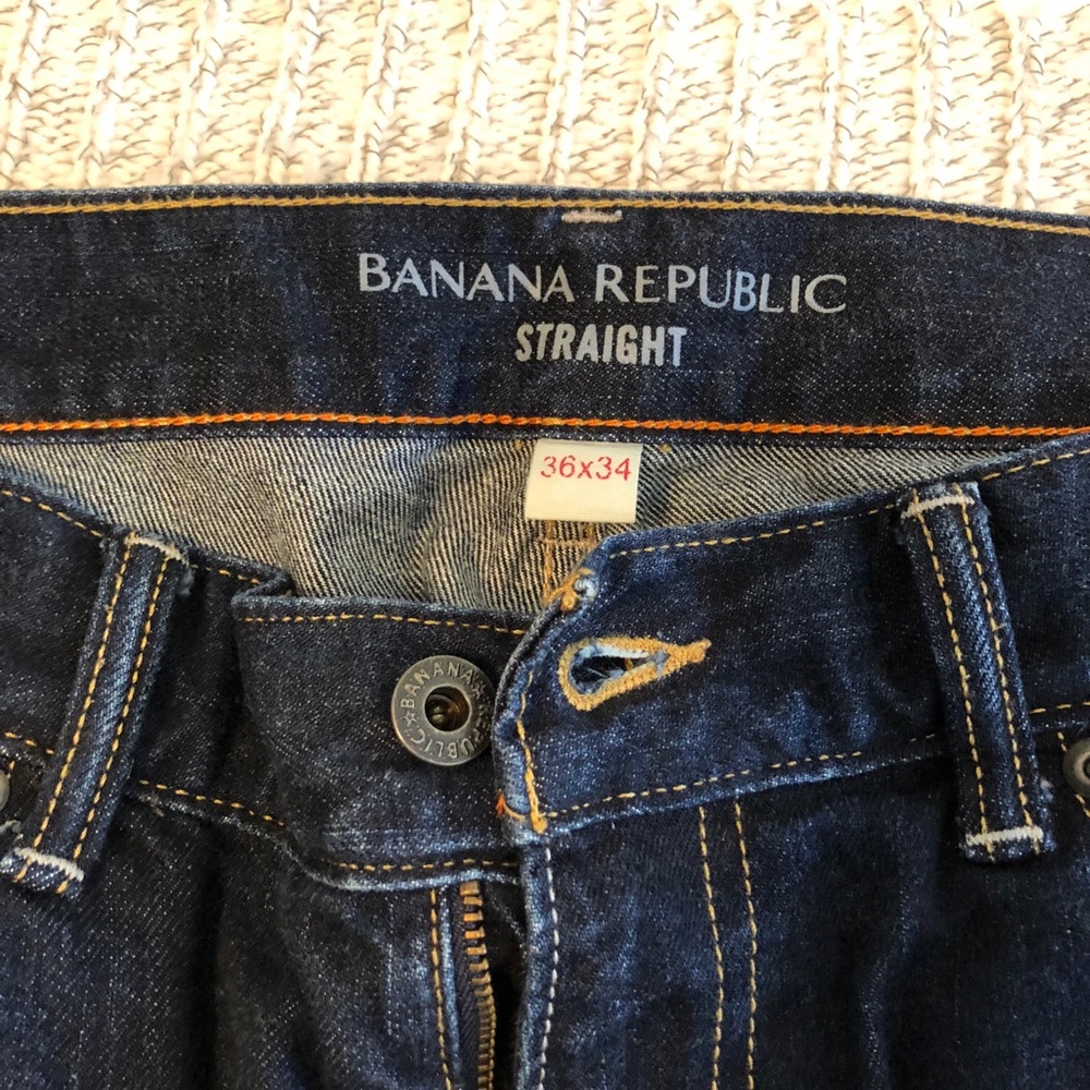 BR men's straight leg dark wash jeans